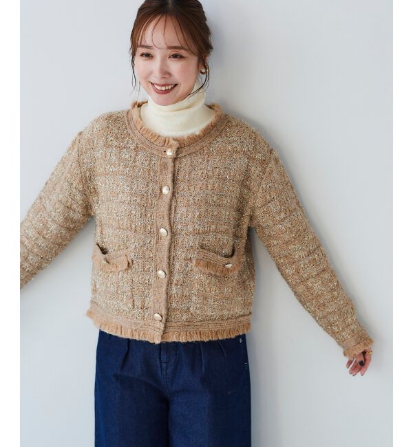 le.coeur blanc「ツイード調ラメニットジャケット」|その他|