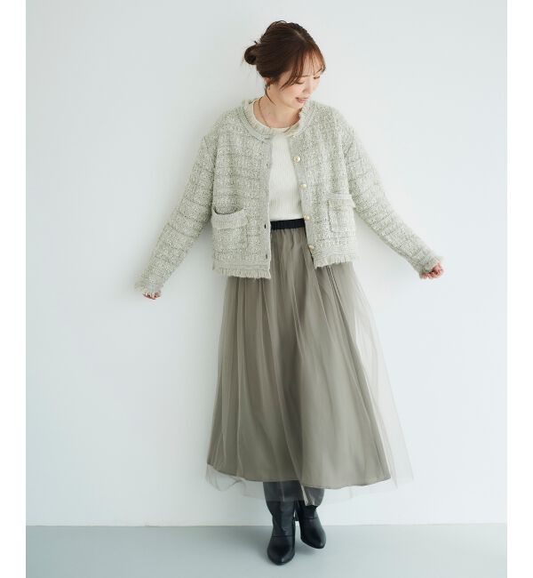 le.coeur blanc「ツイード調ラメニットジャケット」|その他|