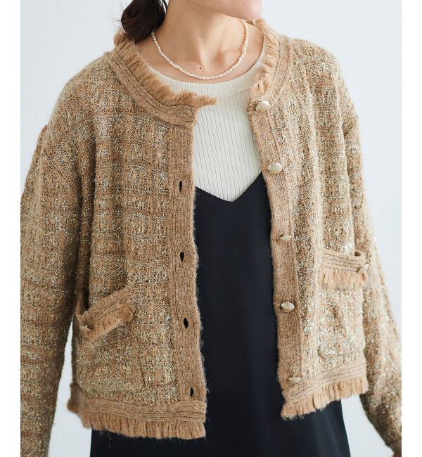 le.coeur blanc「ツイード調ラメニットジャケット」|その他|