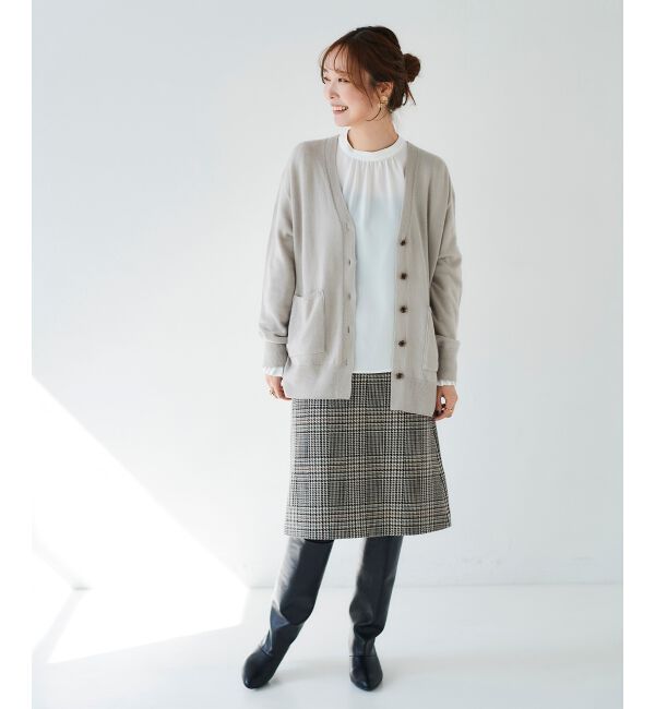 le.coeur blanc「チェックトラペーズスカート」|スカート|