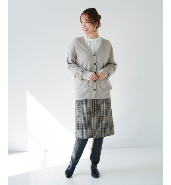 le.coeur blanc「チェックトラペーズスカート」|スカート|