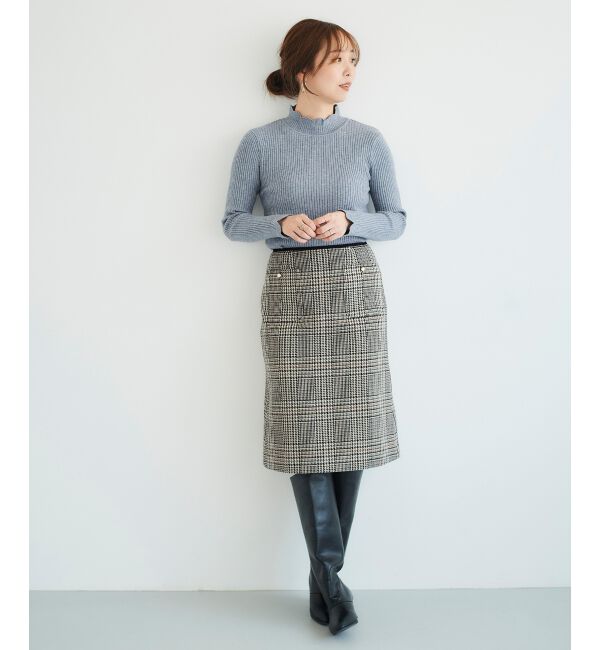 le.coeur blanc「チェックトラペーズスカート」|スカート|