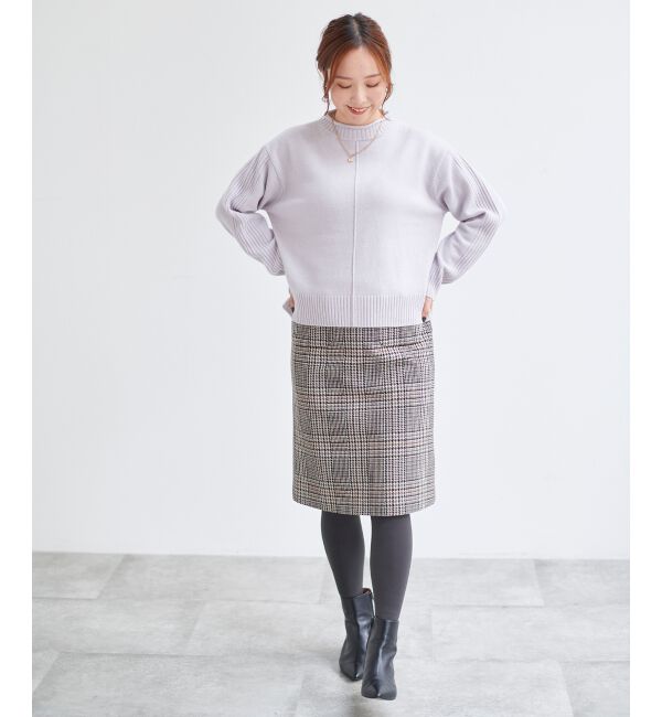 le.coeur blanc「チェックトラペーズスカート」|スカート|