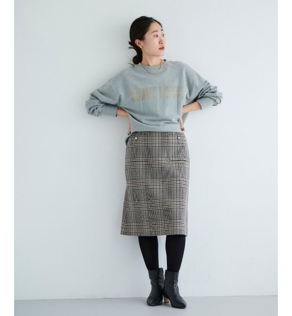 le.coeur blanc「チェックトラペーズスカート」|スカート|