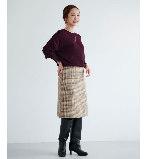 le.coeur blanc「チェックトラペーズスカート」|スカート|