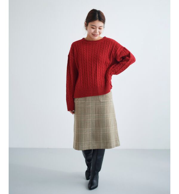 le.coeur blanc「チェックトラペーズスカート」|スカート|