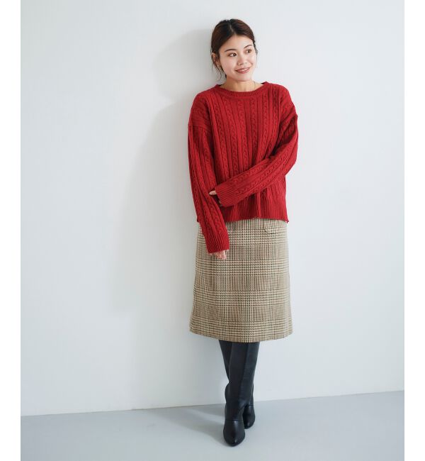 le.coeur blanc「チェックトラペーズスカート」|スカート|