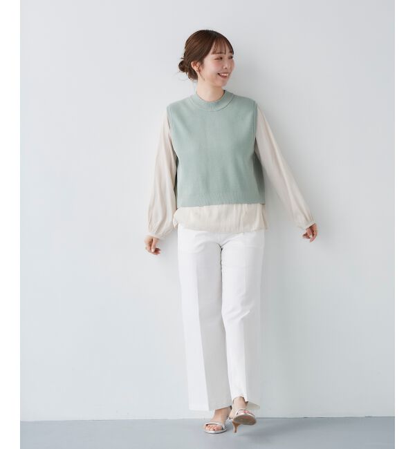  「ブラウスレイヤードニットベスト」|ベスト・ジレ|