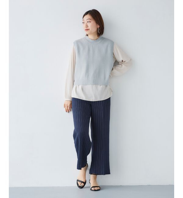  「ブラウスレイヤードニットベスト」|ベスト・ジレ|