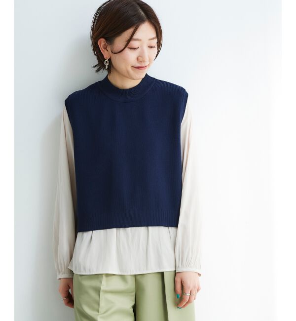  「ブラウスレイヤードニットベスト」|ベスト・ジレ|