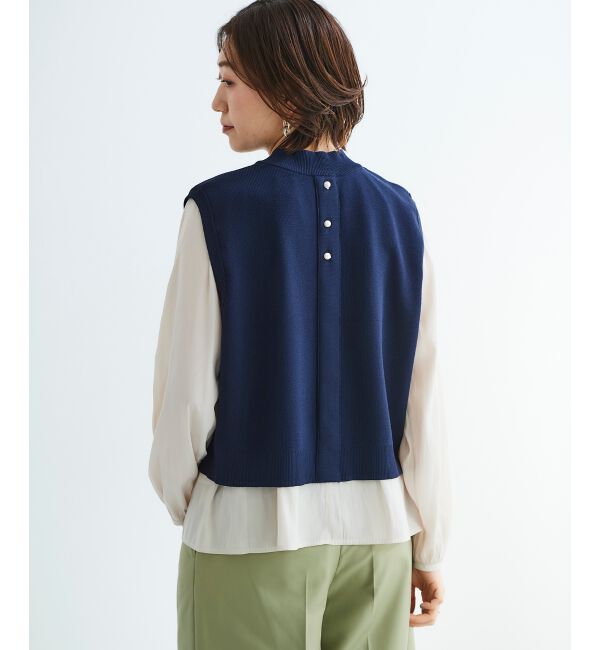  「ブラウスレイヤードニットベスト」|ベスト・ジレ|