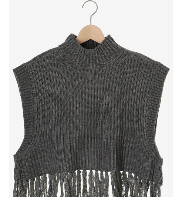 le.coeur blanc「《手洗い可能》フリンジニットベスト」|ベスト・ジレ|