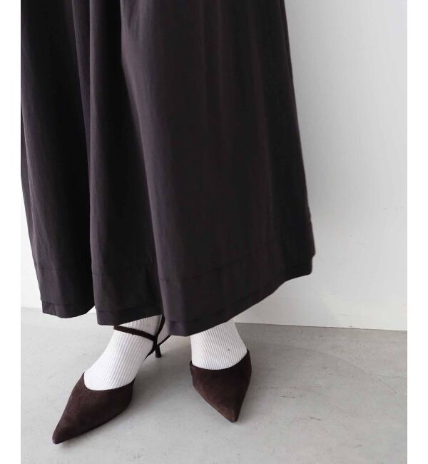 le.coeur blanc「ナイロンタックギャザーダブルヘムスカート」|スカート|