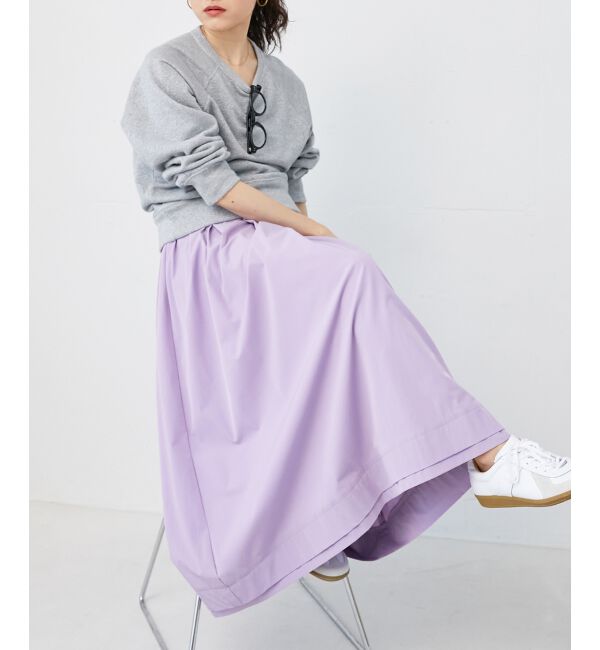 le.coeur blanc「ナイロンタックギャザーダブルヘムスカート」|スカート|