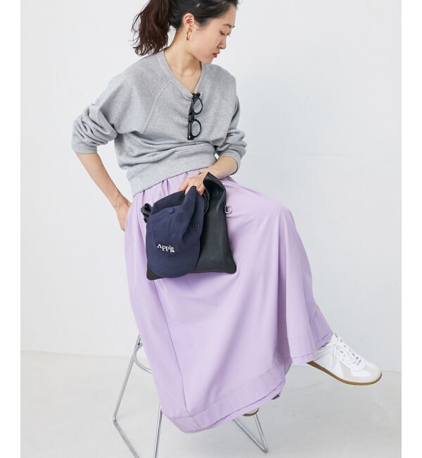 le.coeur blanc「ナイロンタックギャザーダブルヘムスカート」|スカート|