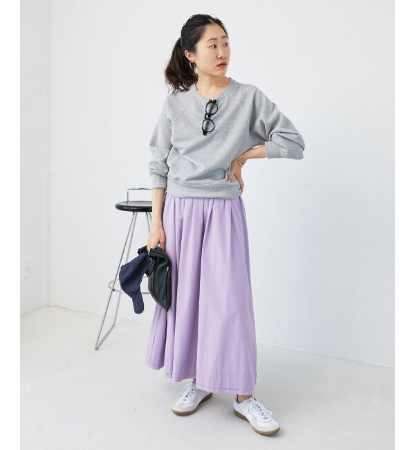 le.coeur blanc「ナイロンタックギャザーダブルヘムスカート」|スカート|