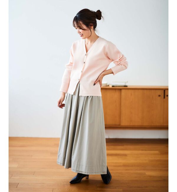 le.coeur blanc「ナイロンタックギャザーダブルヘムスカート」|スカート|