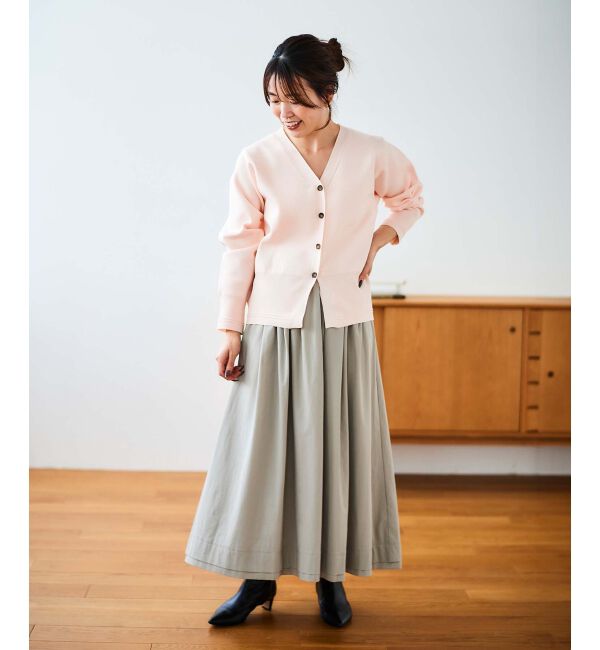 le.coeur blanc「ナイロンタックギャザーダブルヘムスカート」|スカート|