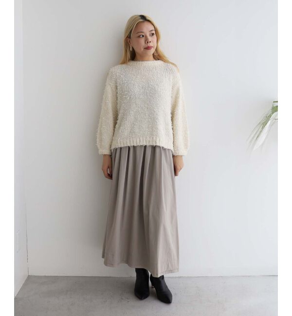 le.coeur blanc「ナイロンタックギャザーダブルヘムスカート」|スカート|
