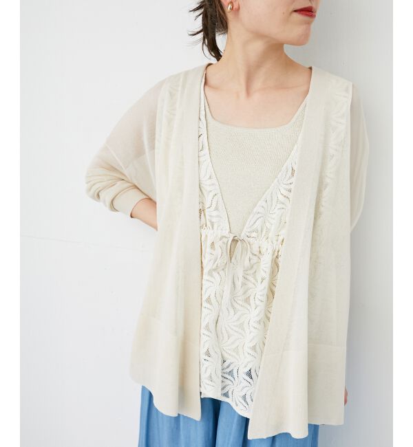 「《手洗い可能》シアーミドル丈カーディガン」|カーディガン|