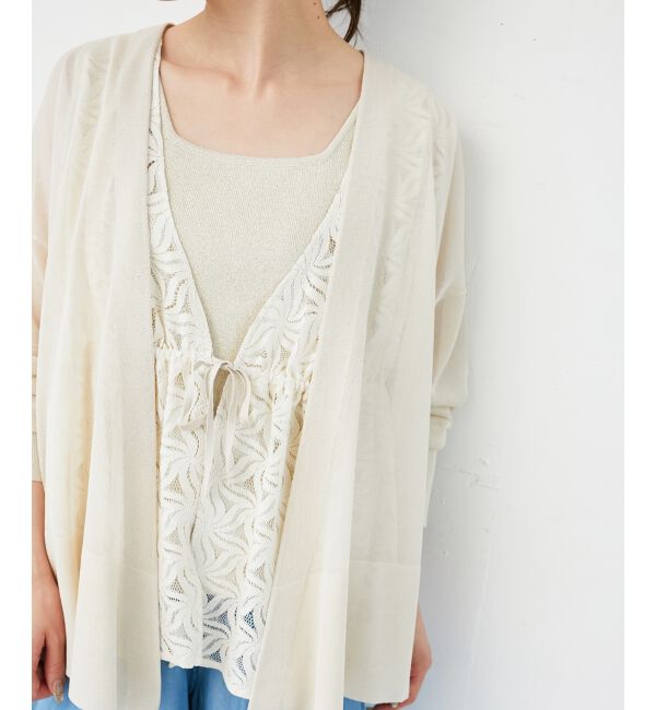  「《手洗い可能》シアーミドル丈カーディガン」|カーディガン|