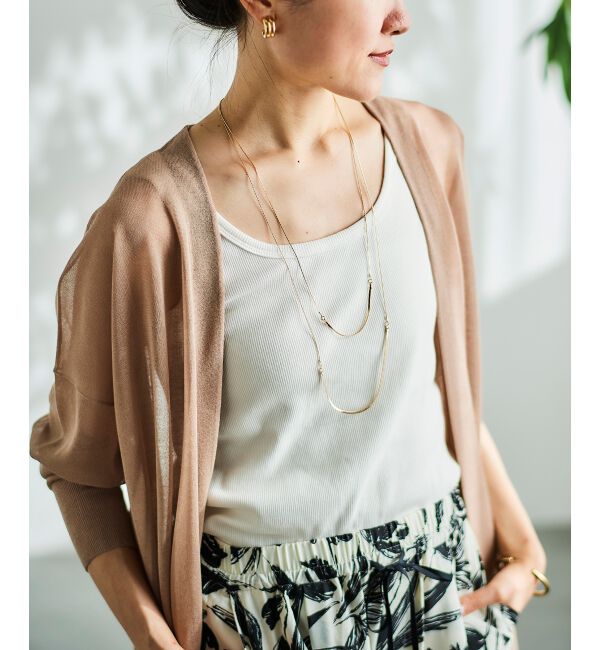  「《手洗い可能》シアーミドル丈カーディガン」|カーディガン|