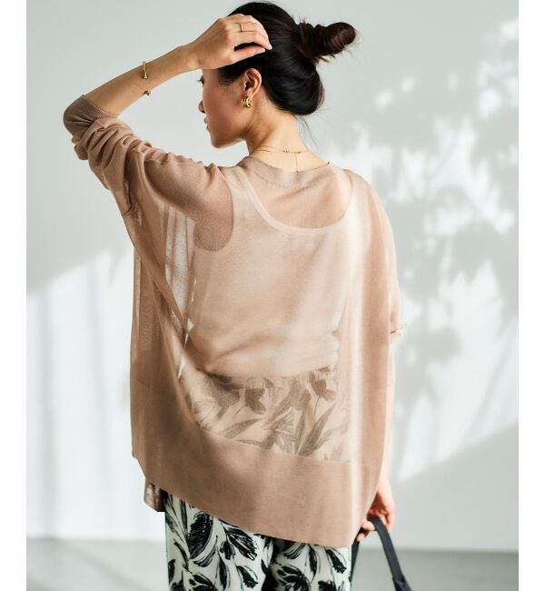  「《手洗い可能》シアーミドル丈カーディガン」|カーディガン|