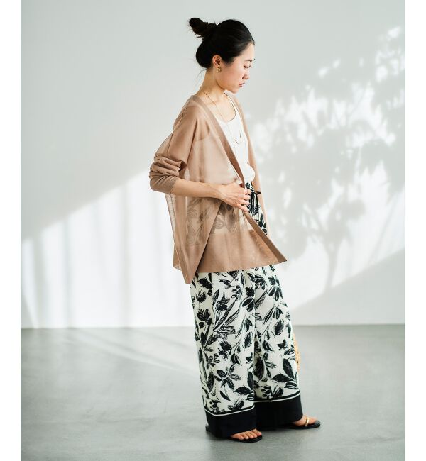  「《手洗い可能》シアーミドル丈カーディガン」|カーディガン|