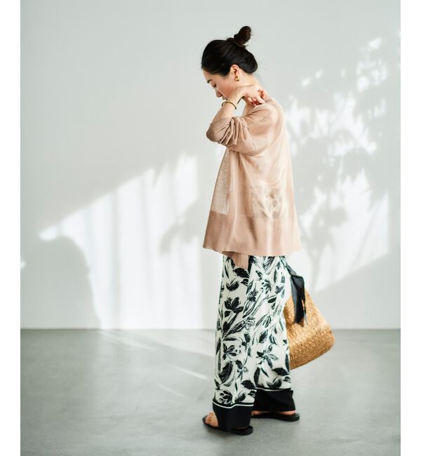  「《手洗い可能》シアーミドル丈カーディガン」|カーディガン|