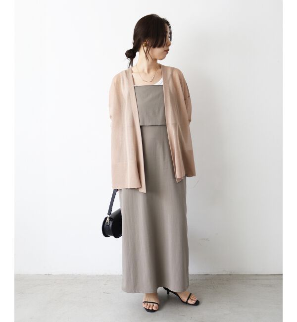  「《手洗い可能》シアーミドル丈カーディガン」|カーディガン|