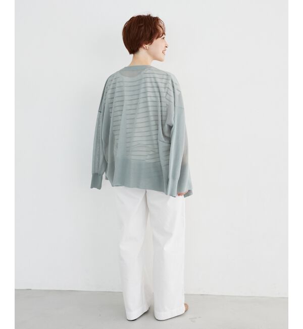  「《手洗い可能》シアーミドル丈カーディガン」|カーディガン|