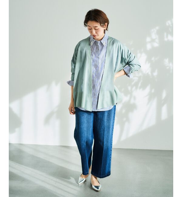  「《手洗い可能》シアーミドル丈カーディガン」|カーディガン|