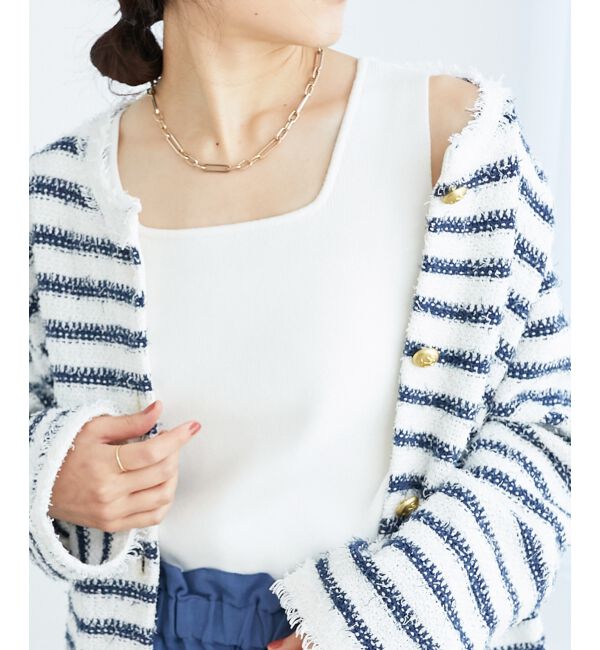  「スクエアニットタンク」|タンクトップ|オフ