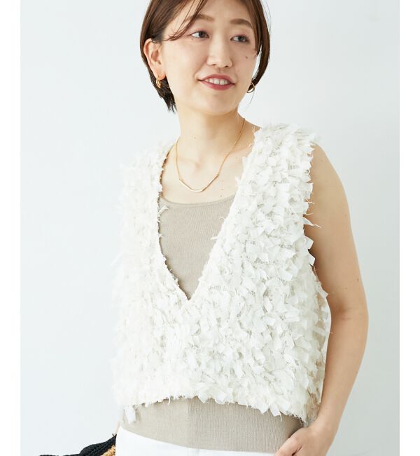  「スクエアニットタンク」|タンクトップ|