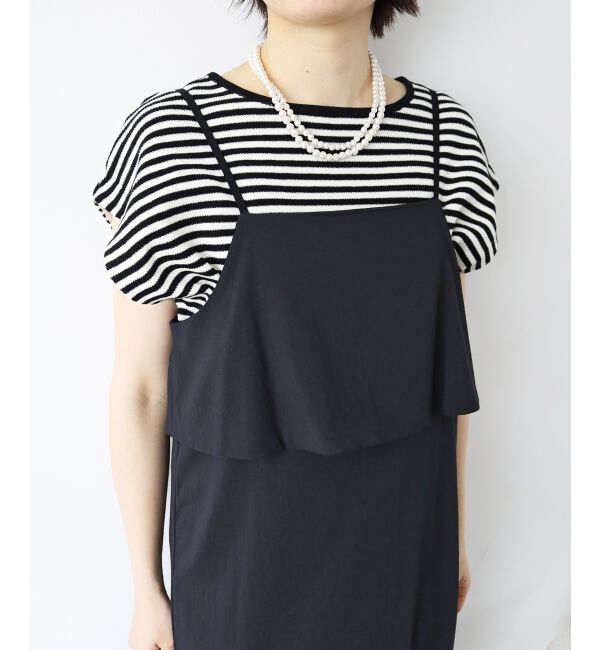  「《手洗い可能》柄編みボーダーフレンチニット」|ニット・セーター|