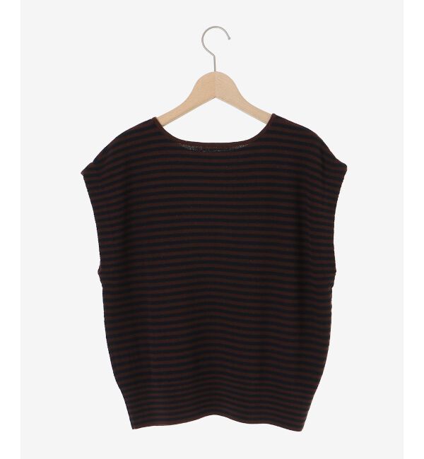  「《手洗い可能》柄編みボーダーフレンチニット」|ニット・セーター|