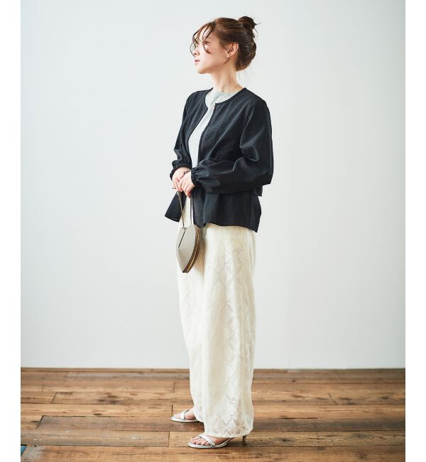  「《手洗い可能》パッチワーク風レースイージーパンツ」|その他|