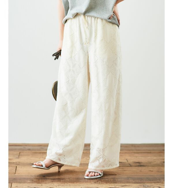  「《手洗い可能》パッチワーク風レースイージーパンツ」|その他|