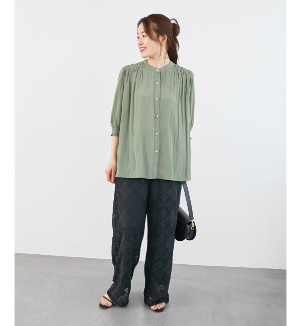  「《手洗い可能》パッチワーク風レースイージーパンツ」|その他|