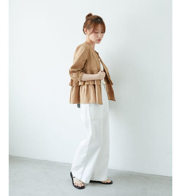  「《着映え◎》コットン麻フリルティアードジャケット」|その他|