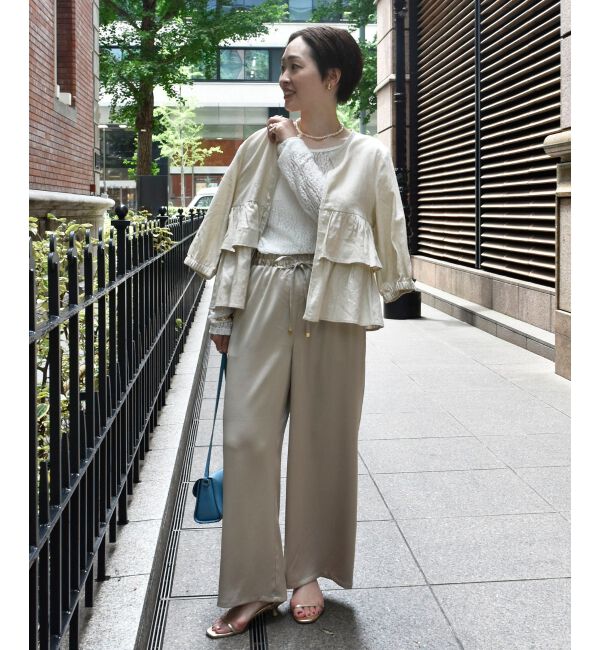  「《着映え◎》コットン麻フリルティアードジャケット」|その他|