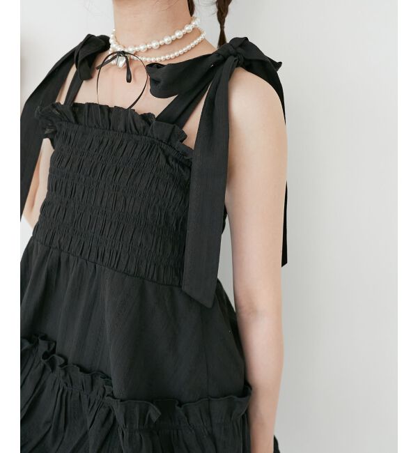  「肩リボンバルーンチュニック」|シャツ・ブラウス|