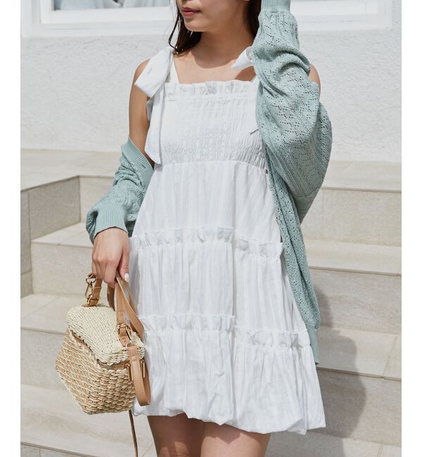  「肩リボンバルーンチュニック」|シャツ・ブラウス|