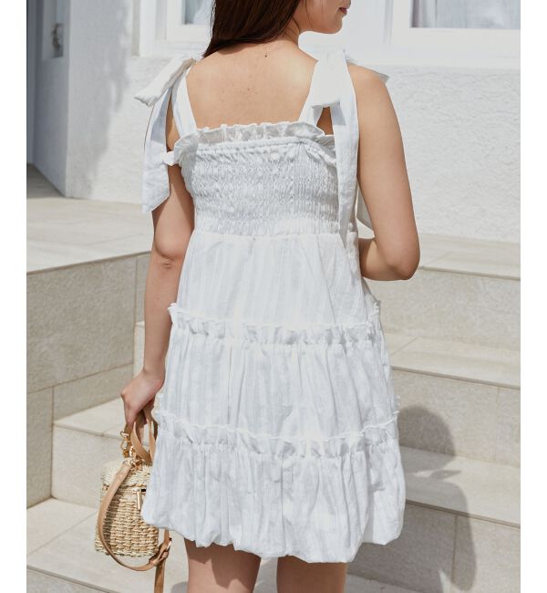  「肩リボンバルーンチュニック」|シャツ・ブラウス|