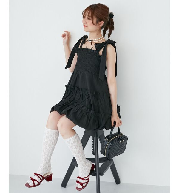  「肩リボンバルーンチュニック」|シャツ・ブラウス|