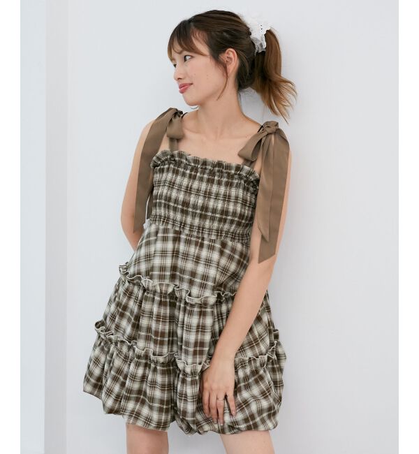  「肩リボンバルーンチュニック」|シャツ・ブラウス|