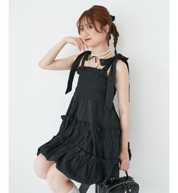  「肩リボンバルーンチュニック」|シャツ・ブラウス|