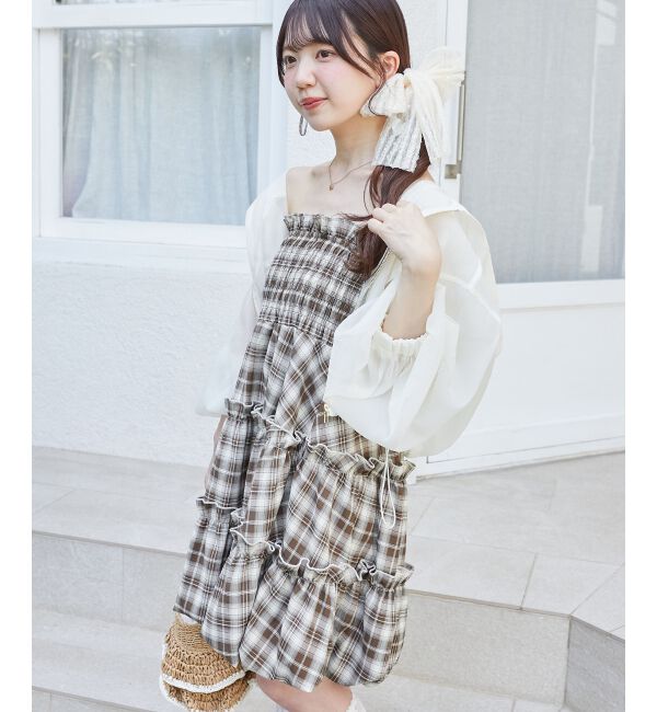  「肩リボンバルーンチュニック」|シャツ・ブラウス|