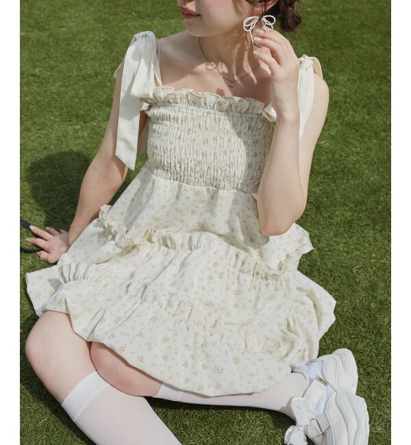  「肩リボンバルーンチュニック」|シャツ・ブラウス|