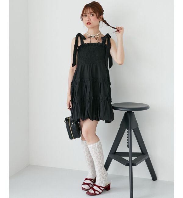  「肩リボンバルーンチュニック」|シャツ・ブラウス|